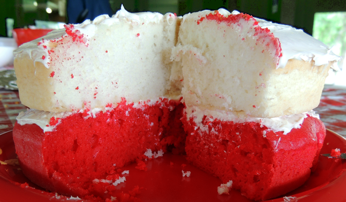 white red cake